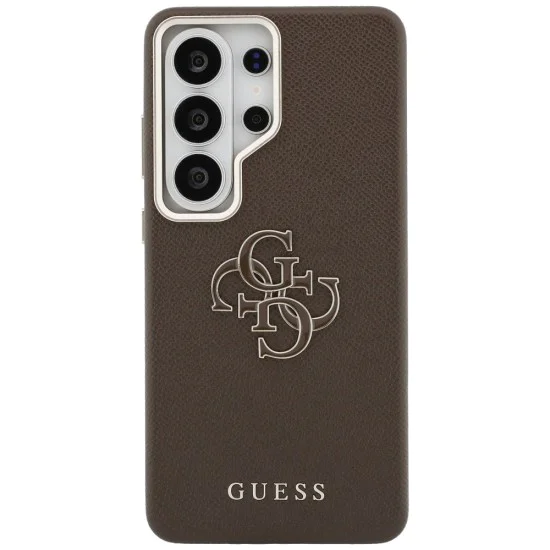 Калъф за Samsung Galaxy S26 Ultra - Grained Big 4G Metal Logo - Guess - Кафяв
