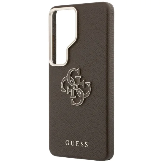 Калъф за Samsung Galaxy S26 Ultra - Grained Big 4G Metal Logo - Guess - Кафяв