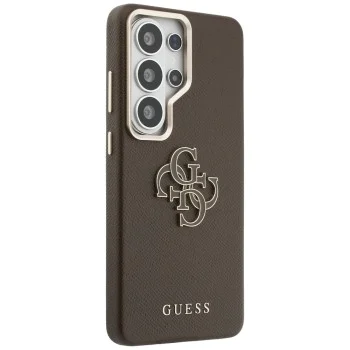 Калъф за Samsung Galaxy S26 Ultra - Grained Big 4G Metal Logo - Guess - Кафяв
