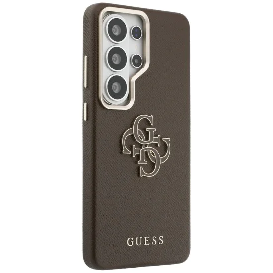 Калъф за Samsung Galaxy S26 Ultra - Grained Big 4G Metal Logo - Guess - Кафяв