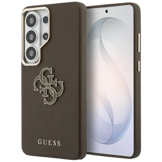 Калъф за Samsung Galaxy S26 Ultra - Grained Big 4G Metal Logo - Guess - Кафяв