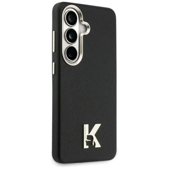 Калъф за Samsung Galaxy S26 - Wrapped Grained Leather с K Head Logo MagSafe - Karl Lagerfeld - Черен