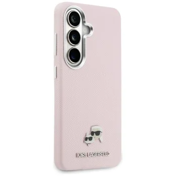 Калъф за Samsung Galaxy S26 - Wrapped Grained Leather с K&C Head Pin MagSafe - Karl Lagerfeld - Розов