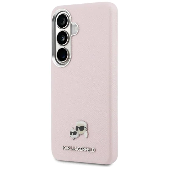 Калъф за Samsung Galaxy S26 - Wrapped Grained Leather с K&C Head Pin MagSafe - Karl Lagerfeld - Розов
