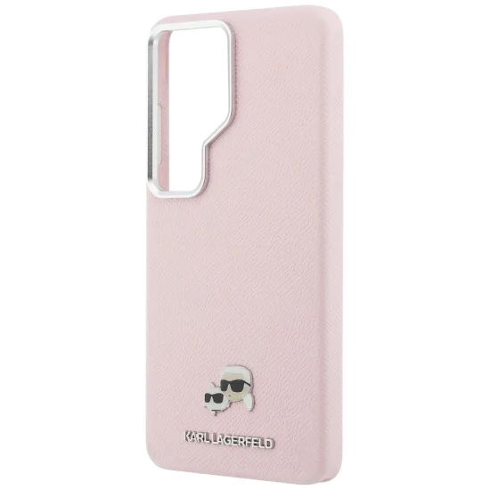 Калъф за Samsung Galaxy S26 Ultra - Wrapped Grained Leather с K&C Head Pin MagSafe - Karl Lagerfeld - Розов