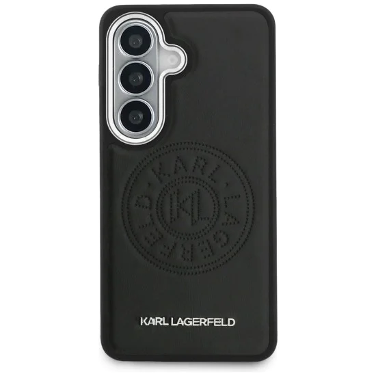 Калъф за Samsung Galaxy S26 - Wrapped Leather с Karl Round Point Logo MagSafe - Karl Lagerfeld - Черен