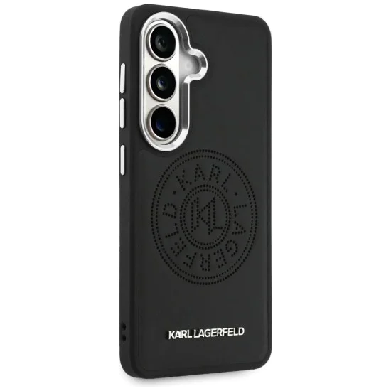 Калъф за Samsung Galaxy S26 - Wrapped Leather с Karl Round Point Logo MagSafe - Karl Lagerfeld - Черен