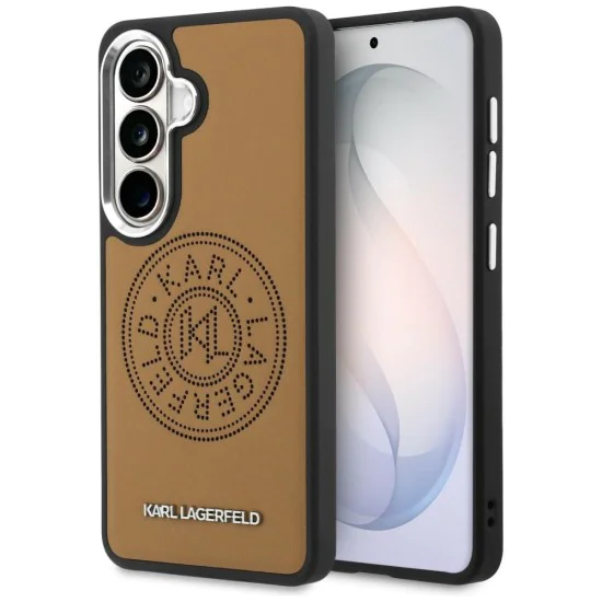 Калъф за Samsung Galaxy S26 - Wrapped Leather с Karl Round Point Logo MagSafe - Karl Lagerfeld - Кафяв