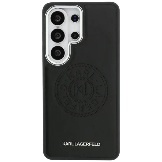 Калъф за Samsung Galaxy S26 Ultra - Wrapped Leather с Karl Round Point Logo MagSafe - Karl Lagerfeld - Черен