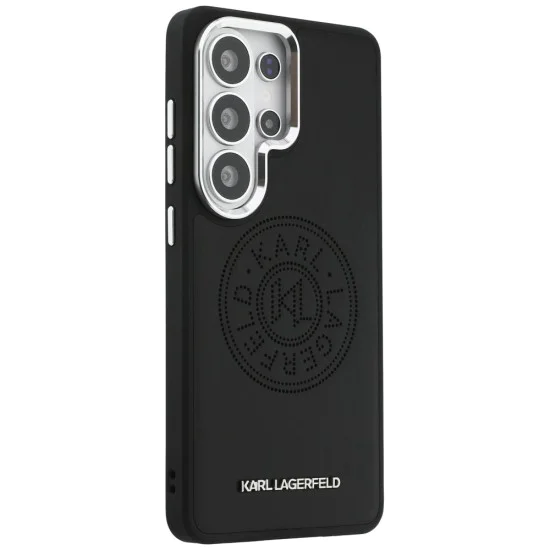 Калъф за Samsung Galaxy S26 Ultra - Wrapped Leather с Karl Round Point Logo MagSafe - Karl Lagerfeld - Черен