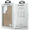 Калъф за Samsung Galaxy S26 Ultra - Wrapped Leather с Karl Round Point Logo MagSafe - Karl Lagerfeld - Кафяв