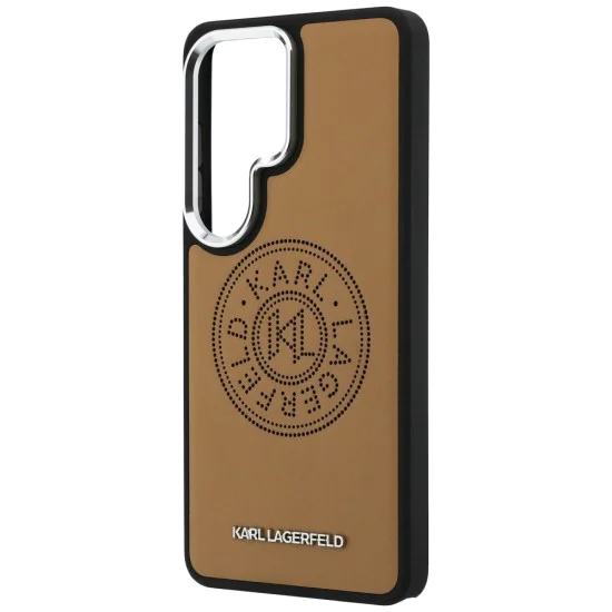 Калъф за Samsung Galaxy S26 Ultra - Wrapped Leather с Karl Round Point Logo MagSafe - Karl Lagerfeld - Кафяв