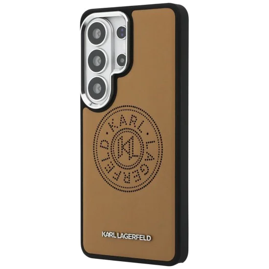 Калъф за Samsung Galaxy S26 Ultra - Wrapped Leather с Karl Round Point Logo MagSafe - Karl Lagerfeld - Кафяв