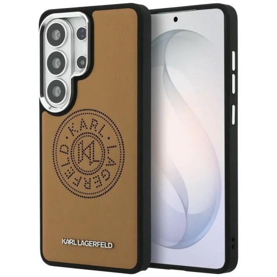Калъф за Samsung Galaxy S26 Ultra - Wrapped Leather с Karl Round Point Logo MagSafe - Karl Lagerfeld - Кафяв