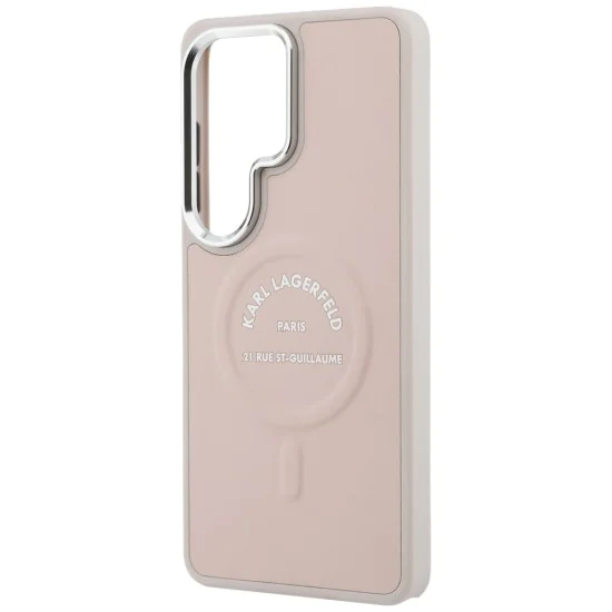 Калъф за Samsung Galaxy S26 Ultra - Wrapped Leather с Karl RSG Logo MagSafe - Karl Lagerfeld - Розов