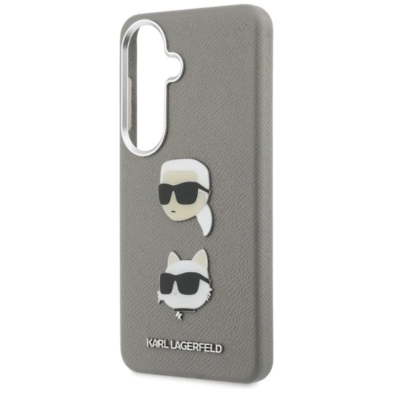 Калъф за Samsung Galaxy S26 - Wrapped Leather Saffiano с K&C Head Pin - Karl Lagerfeld - Сив