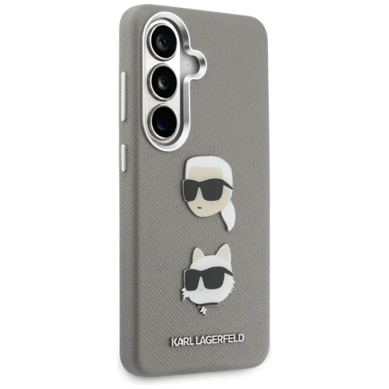 Калъф за Samsung Galaxy S26 - Wrapped Leather Saffiano с K&C Head Pin - Karl Lagerfeld - Сив
