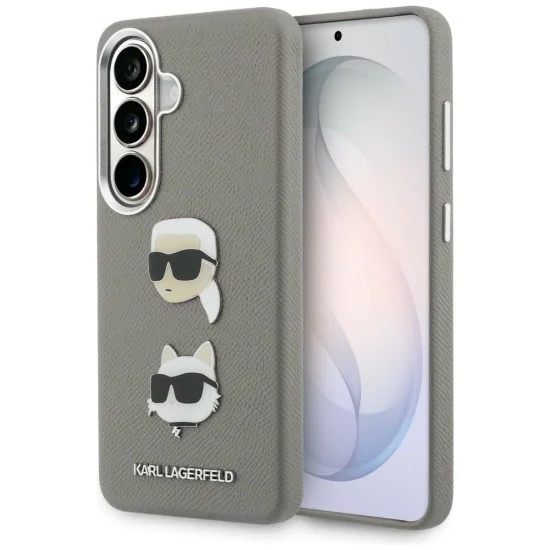 Калъф за Samsung Galaxy S26 - Wrapped Leather Saffiano с K&C Head Pin - Karl Lagerfeld - Сив
