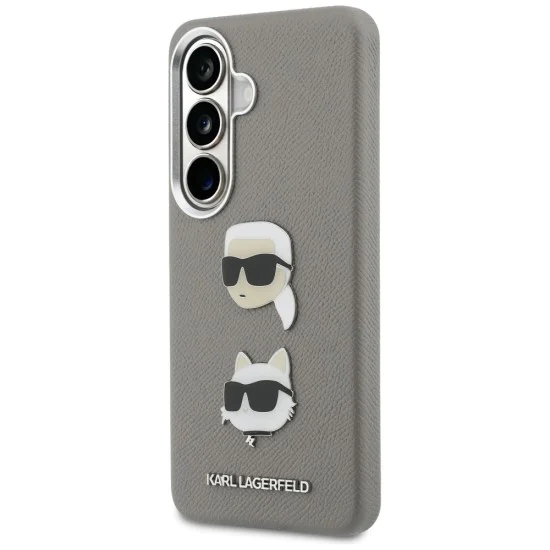 Калъф за Samsung Galaxy S26 - Wrapped Leather Saffiano с K&C Head Pin - Karl Lagerfeld - Сив