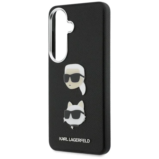 Калъф за Samsung Galaxy S26 - Wrapped Leather Saffiano с K&C Head Pin - Karl Lagerfeld - Черен