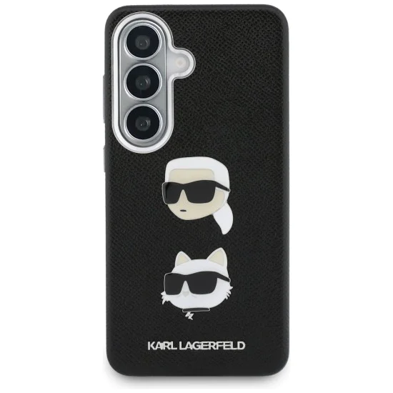 Калъф за Samsung Galaxy S26 - Wrapped Leather Saffiano с K&C Head Pin - Karl Lagerfeld - Черен