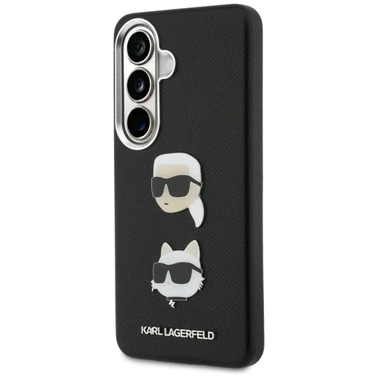 Калъф за Samsung Galaxy S26 - Wrapped Leather Saffiano с K&C Head Pin - Karl Lagerfeld - Черен