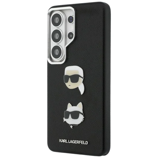 Калъф за Samsung Galaxy S26 Ultra - Wrapped Leather Saffiano с K&C Head Pin - Karl Lagerfeld - Черен