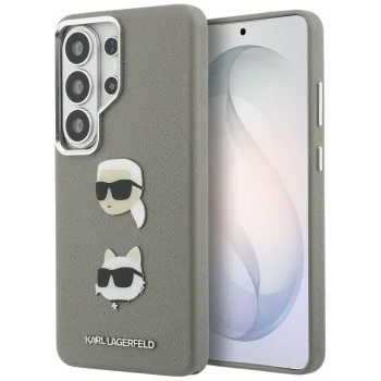 Калъф за Samsung Galaxy S26 Ultra - Wrapped Leather Saffiano с K&C Head Pin - Karl Lagerfeld - Сив