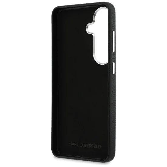 Калъф за Samsung Galaxy S26 Plus - Wrapped Leather Saffiano с K&C Head Pin - Karl Lagerfeld - Черен