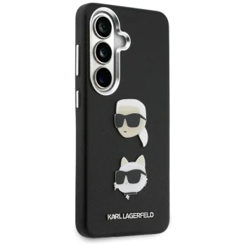Калъф за Samsung Galaxy S26 Plus - Wrapped Leather Saffiano с K&C Head Pin - Karl Lagerfeld - Черен