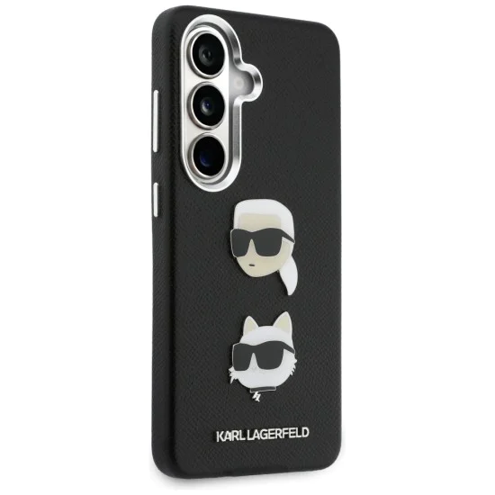 Калъф за Samsung Galaxy S26 Plus - Wrapped Leather Saffiano с K&C Head Pin - Karl Lagerfeld - Черен