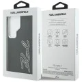 Калъф за Samsung Galaxy S26 Ultra - Full Wrapped Grained Leather със Signature Resin Logo - Karl Lagerfeld - Черен