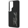 Калъф за Samsung Galaxy S26 Ultra - Full Wrapped Grained Leather със Signature Resin Logo - Karl Lagerfeld - Черен
