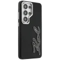 Калъф за Samsung Galaxy S26 Ultra - Full Wrapped Grained Leather със Signature Resin Logo - Karl Lagerfeld - Черен