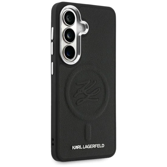Калъф за Samsung Galaxy S26 - Leather с Initial Logo Debossed MagSafe - Karl Lagerfeld - Черен