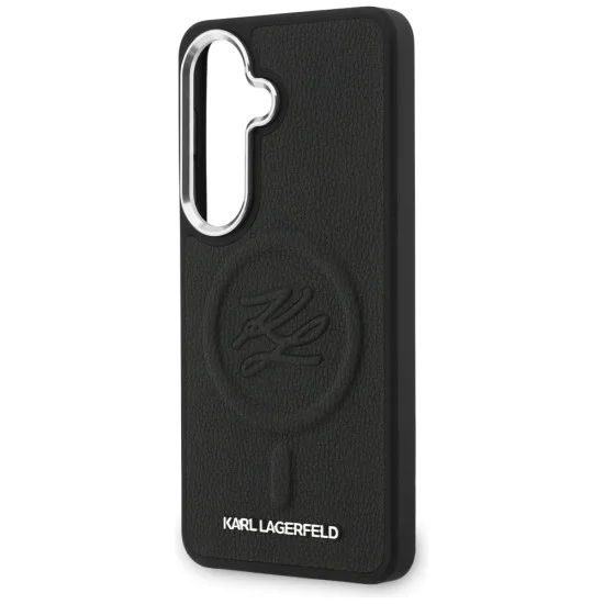 Калъф за Samsung Galaxy S26 Plus - Leather с Initial Logo Debossed MagSafe - Karl Lagerfeld - Черен