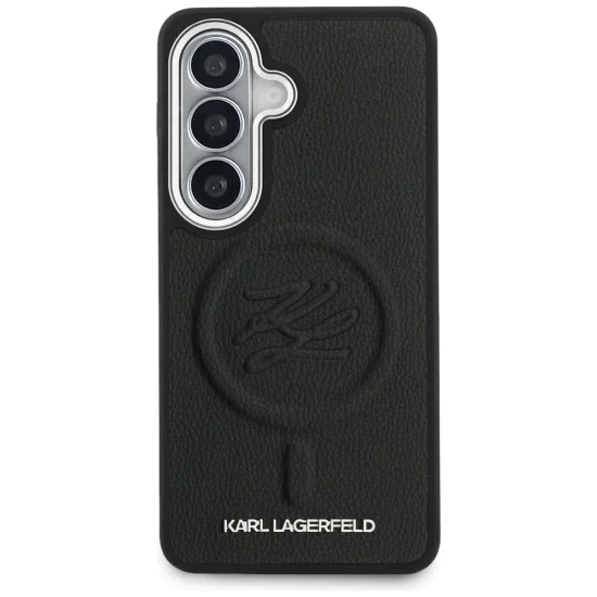 Калъф за Samsung Galaxy S26 Plus - Leather с Initial Logo Debossed MagSafe - Karl Lagerfeld - Черен
