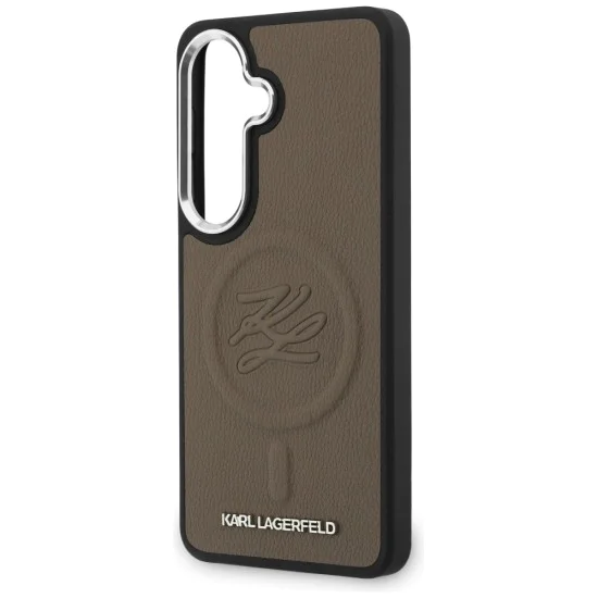 Калъф за Samsung Galaxy S26 Plus - Leather с Initial Logo Debossed MagSafe - Karl Lagerfeld - Кафяв