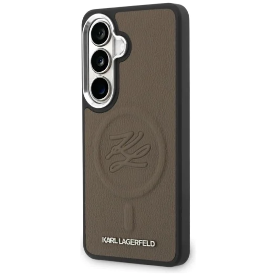 Калъф за Samsung Galaxy S26 Plus - Leather с Initial Logo Debossed MagSafe - Karl Lagerfeld - Кафяв