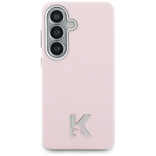 Калъф за Samsung Galaxy S26 - Wrapped Grained Leather с K Head Logo MagSafe - Karl Lagerfeld - Розов