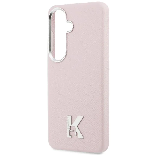 Калъф за Samsung Galaxy S26 - Wrapped Grained Leather с K Head Logo MagSafe - Karl Lagerfeld - Розов