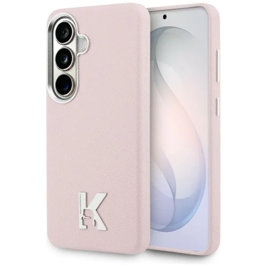Калъф за Samsung Galaxy S26 - Wrapped Grained Leather с K Head Logo MagSafe - Karl Lagerfeld - Розов