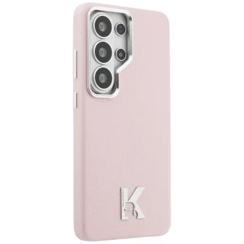 Калъф за Samsung Galaxy S26 Ultra - Wrapped Grained Leather с K Head Logo MagSafe - Karl Lagerfeld - Розов