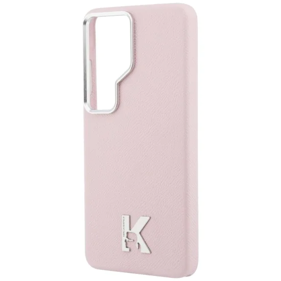 Калъф за Samsung Galaxy S26 Ultra - Wrapped Grained Leather с K Head Logo MagSafe - Karl Lagerfeld - Розов