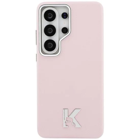 Калъф за Samsung Galaxy S26 Ultra - Wrapped Grained Leather с K Head Logo MagSafe - Karl Lagerfeld - Розов