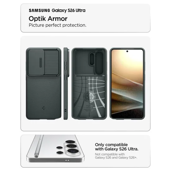 Калъф за Samsung Galaxy S26 Ultra - Optik Armor - Spigen - Зелен