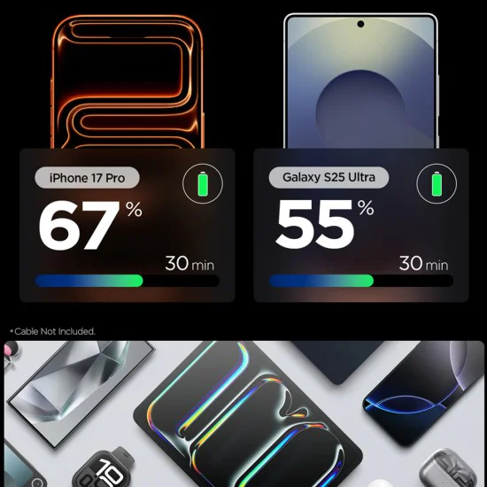 Зарядно устройство Spigen Essential EE301EU (ACH09492) - Type-C, 30W - Бяло