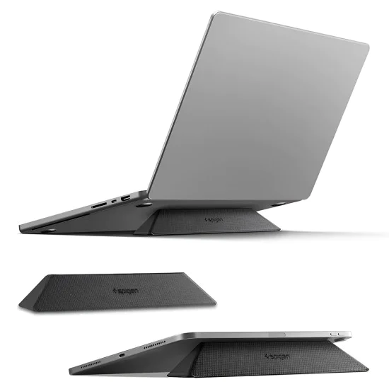 Стойка за лаптоп Spigen LD201-S6 (AMP11115) - сгъваема - Черна