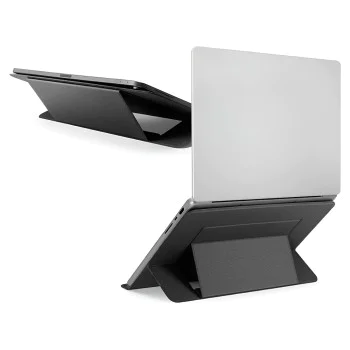 Стойка за лаптоп Spigen LD201-S7 (AMP11116) - сгъваема, до 14" - Черна