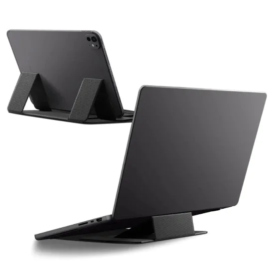 Стойка за лаптоп Spigen LD201-S8 (AMP11117) - сгъваема, до 16 - Черна